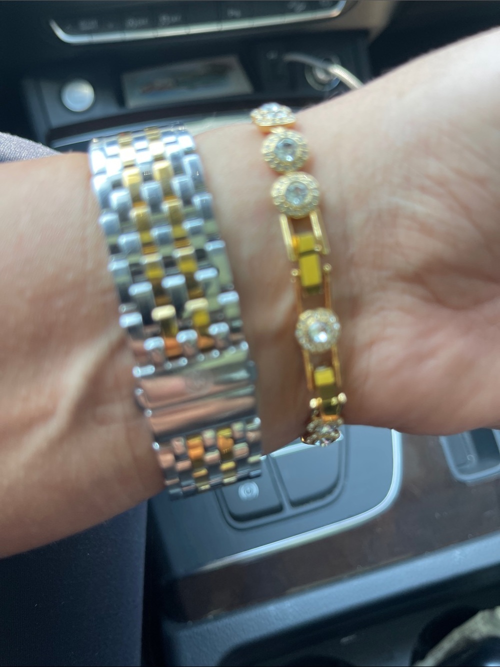 ❤️❤️❤️Michele Two-Tone Square Diamond-Trim Women’s Bracelet Watch❤️❤️❤️ - Picture 6 of 14